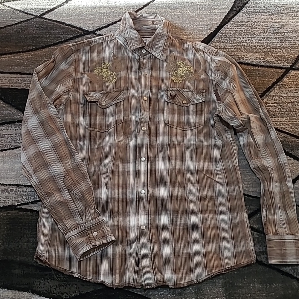 Company 81 Long-sleeve Plaid Pearl snap-buttons Shirt